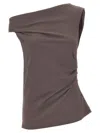 Dries Van Noten One-shoulder Top With Draped And Ruched In Gray