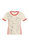 Dries Van Noten Hental Embellished Cotton-jersey T-shirt In Neutral