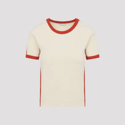 Dries Van Noten Hental Cotton Jersey T Shirt Contrast In Brown