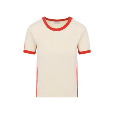 Dries Van Noten Hental Cotton Jersey T Shirt Contrast In Brown