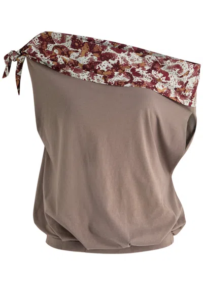 Dries Van Noten Her Off-the-shoulder Cotton Top In Grey