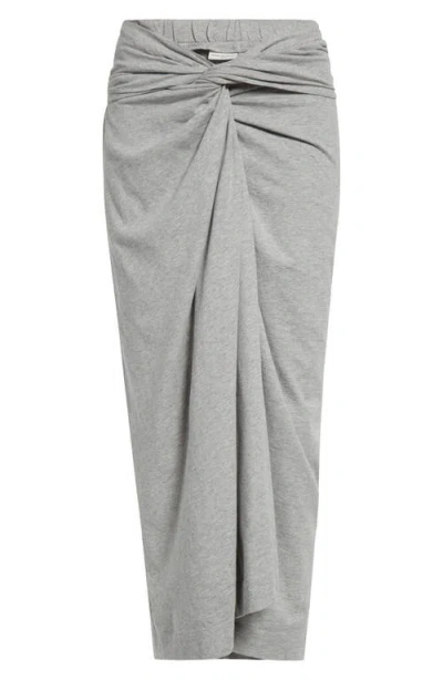 DRIES VAN NOTEN DRIES VAN NOTEN HERCHIVE KNOTTED COTTON JERSEY MIDI SKIRT