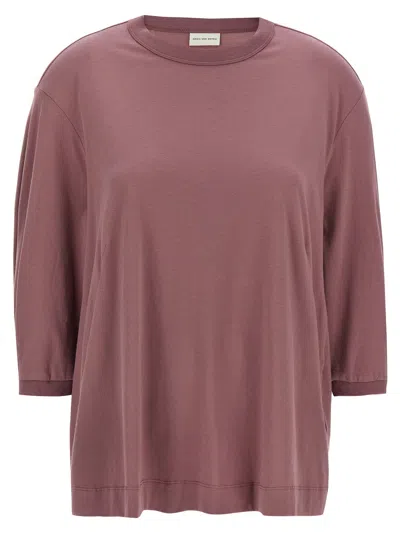 Dries Van Noten 'herissa' Crew Neck T-shirt In Purple