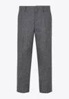 Dries Van Noten Wool Pinstriped Pants 4 Pockets In Gray