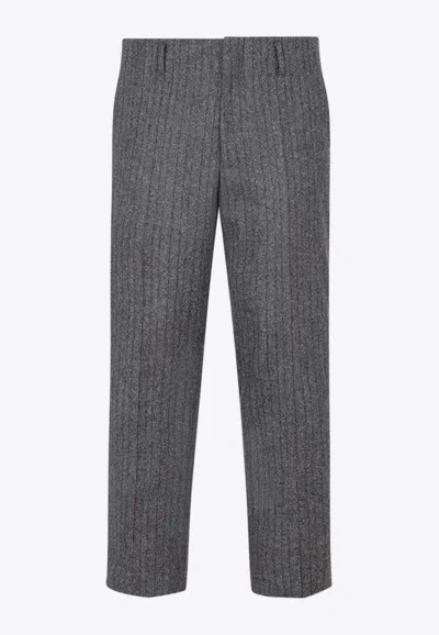 DRIES VAN NOTEN HERRINGBONE WOOL PANTS