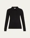 Dries Van Noten Herst Long-sleeve Polo Shirt In Black