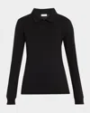 Dries Van Noten Herst Long-sleeve Polo Shirt In Black