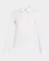 Dries Van Noten Herst Long-sleeve Polo Shirt In White