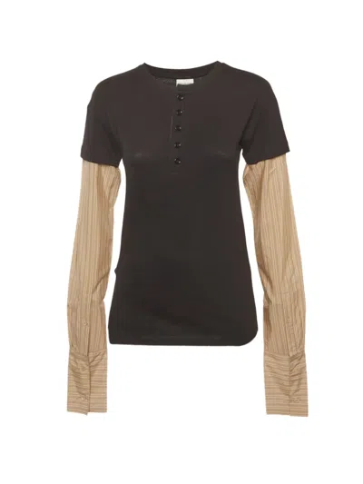 Pre-owned Dries Van Noten Hesma Layered Top In Brown