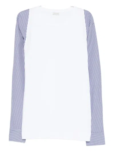 Dries Van Noten Heston 2603 M. K.ls. T-shirt White In Multi