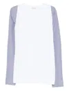 Dries Van Noten Heston Long Sleeve Striped T-shirt In White
