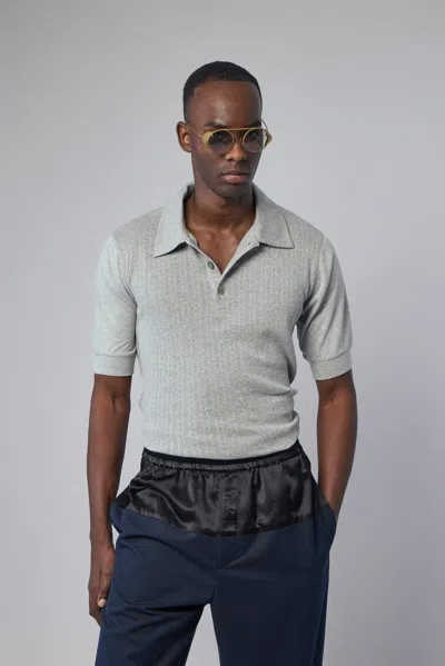 Dries Van Noten Hettonio 3136 M.k.ss.polo In Gray
