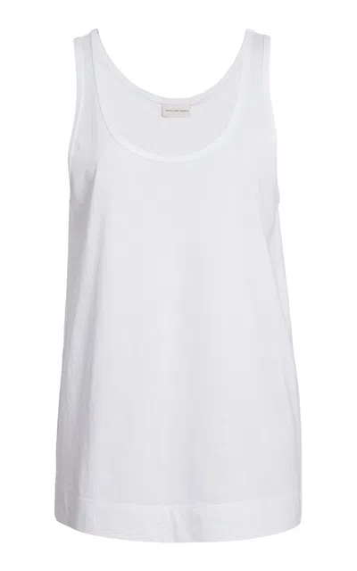 Dries Van Noten Hevila Cotton Tank Top In White