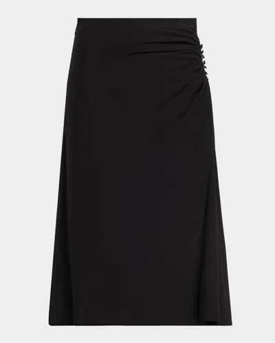 DRIES VAN NOTEN HEVIRA RUCHED A-LINE MIDI SKIRT