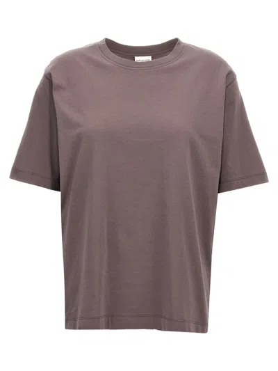 Dries Van Noten 'essential' Round Neck T-shirt With Short Sleeves In Purple