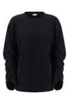 Dries Van Noten Relaxed Fit Long Sleeve Crew Neck Top In Black