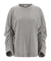 Dries Van Noten Relaxed Fit Long Sleeve Crew Neck Top In Gray