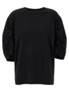 Dries Van Noten Women Black Cotton Draped T-shirt In Black