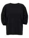 Dries Van Noten Women Black Cotton Draped T-shirt In Black