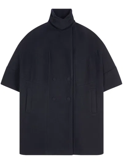 Dries Van Noten High-collar Double Breasted Coat In Black