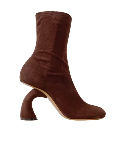 Dries Van Noten High-heeled Short Boots In Brown