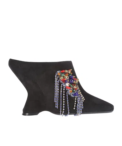 Dries Van Noten High-heeled Slack-heeled Muller Shoes In Black