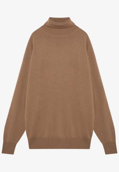 Dries Van Noten Women's Cashmere Turtleneck Jumper Sweater In Beige