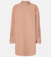 Dries Van Noten High-neck Cotton Blouse In Pink