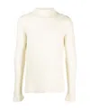 Dries Van Noten High-neck Long-sleeved Sweater In White