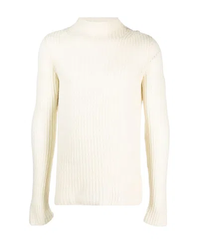 Dries Van Noten High-neck Long-sleeved Sweater In Nude & Neutrals