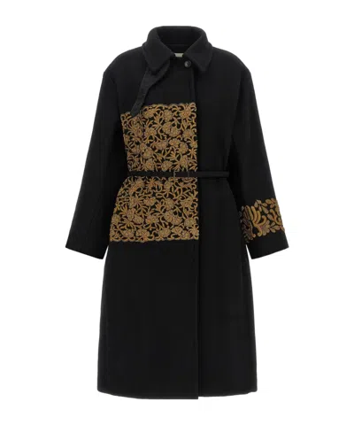 Dries Van Noten High Neck Rain Coat In Black