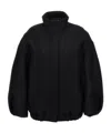 Dries Van Noten Oversized High Collar Jacket With Elastic Hem In Black