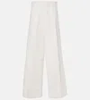 Dries Van Noten High-rise Cotton Wide-leg Pants In White