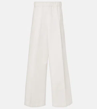 Dries Van Noten High-rise Cotton Wide-leg Pants In White