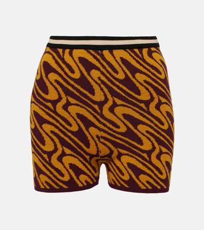 Dries Van Noten High-rise Jacquard Shorts In Auber