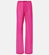 Dries Van Noten High-rise Silk-blend Wide-leg Pants In Pink