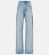 Dries Van Noten Womens Light Blue Faded Straight-leg Mid-rise Jeans In Blue