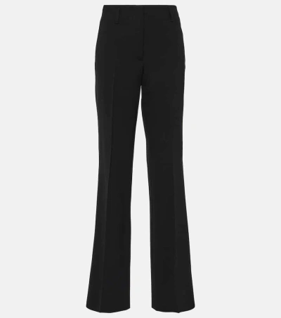 Dries Van Noten High-rise Wool-blend Straight Trousers In Black