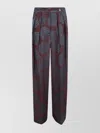 Dries Van Noten High Waist Floral Wide Leg Trousers In Burgundy