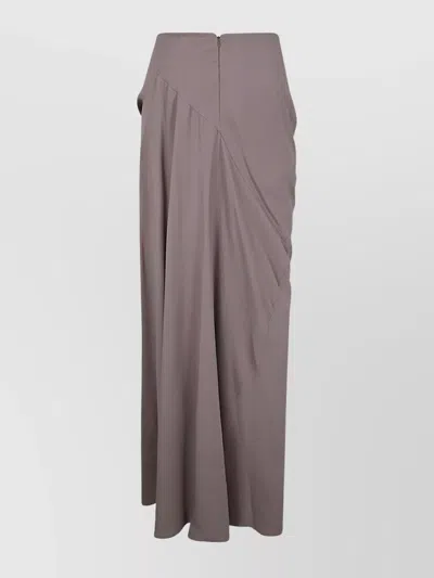 Dries Van Noten High Waist Maxi Skirt With Side Slit In Brown