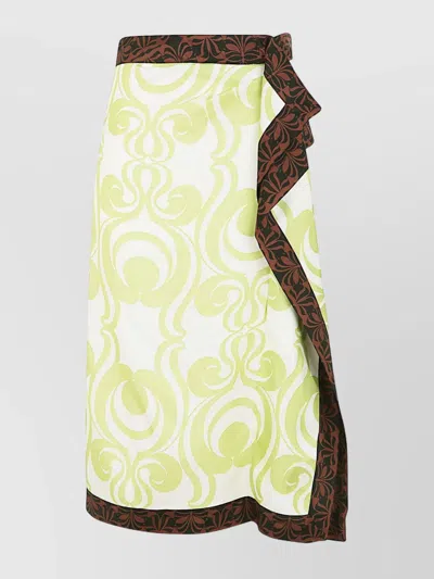 DRIES VAN NOTEN HIGH WAIST MID-LENGTH WRAP SKIRT