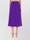 Dries Van Noten High Waist Midi Skirt Pleated Detail In Purple