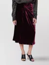 Dries Van Noten Womens Violet Velvet Twisted Woven Midi Skirt In Purple