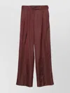 Dries Van Noten High Waist Pleated Wide Leg Trousers In Burgundy