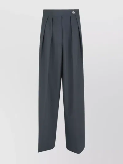 DRIES VAN NOTEN HIGH WAIST PLEATED WIDE LEG TROUSERS