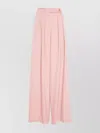 Dries Van Noten High Waist Wide Leg Trousers With Button Detail In Pink