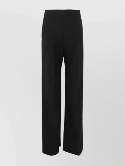 Dries Van Noten High Waist Wide Leg Trousers With Pockets In Black