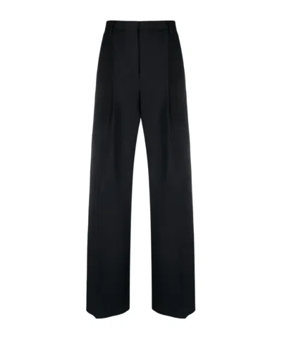 Dries Van Noten High-waisted Casual Pants In Blue