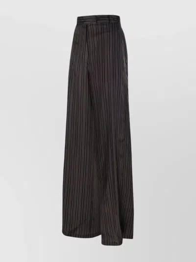 Dries Van Noten High-waisted Striped Wide-leg Trousers In Black