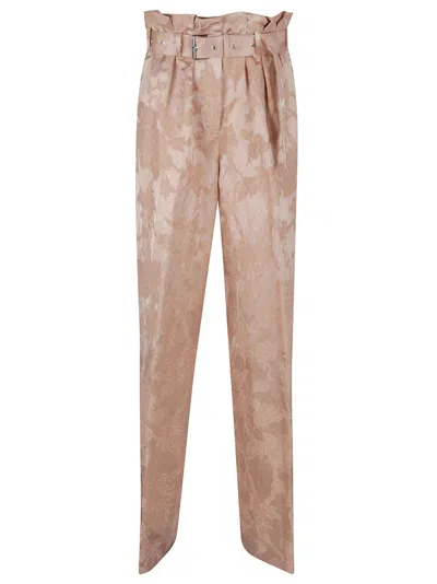 Dries Van Noten High-waisted Trousers With Belted Detail In Old Rose